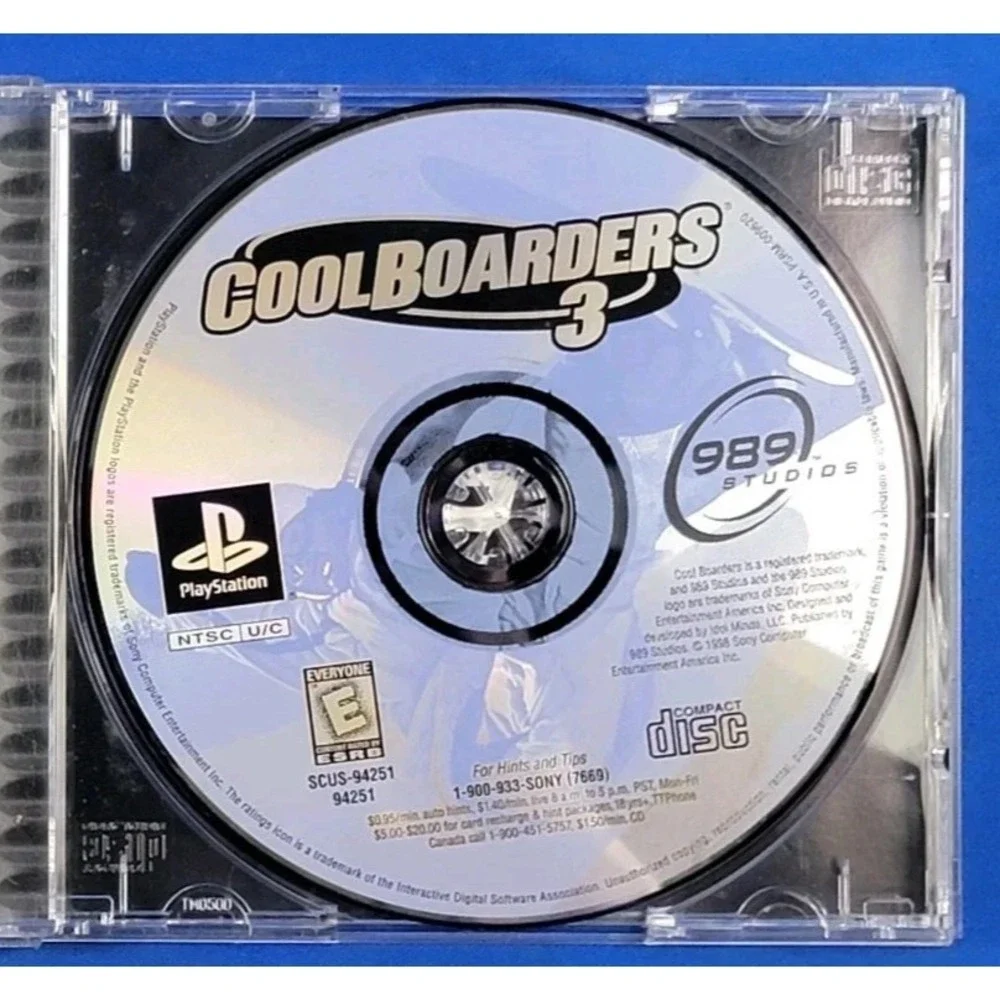 Cool Boarders 3 Sony PlayStation 1 PS1 Blacklabel CIB w/ Case, Manual & Reg Card